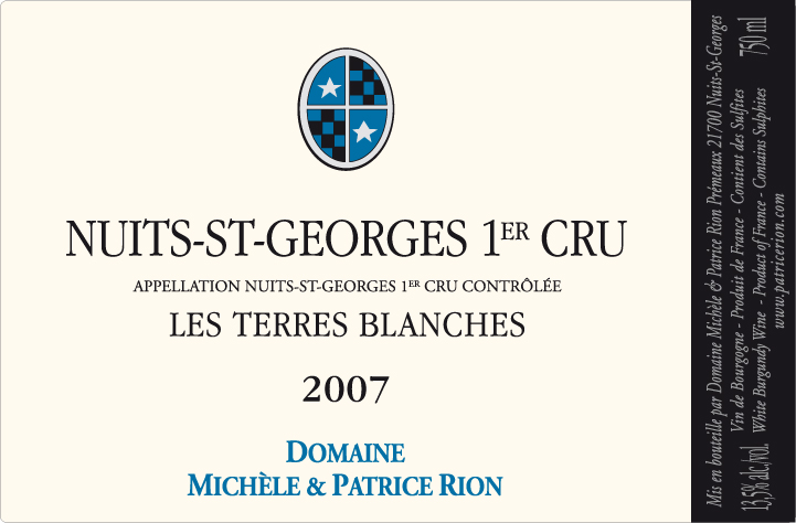 Domaine Michèle et Patrice Rion Nuits-Saint-Georges Blanc 1er Cru Les Terres Blanches