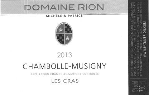 Domaine Michèle et Patrice Rion Chambolle-Musigny Les Cras