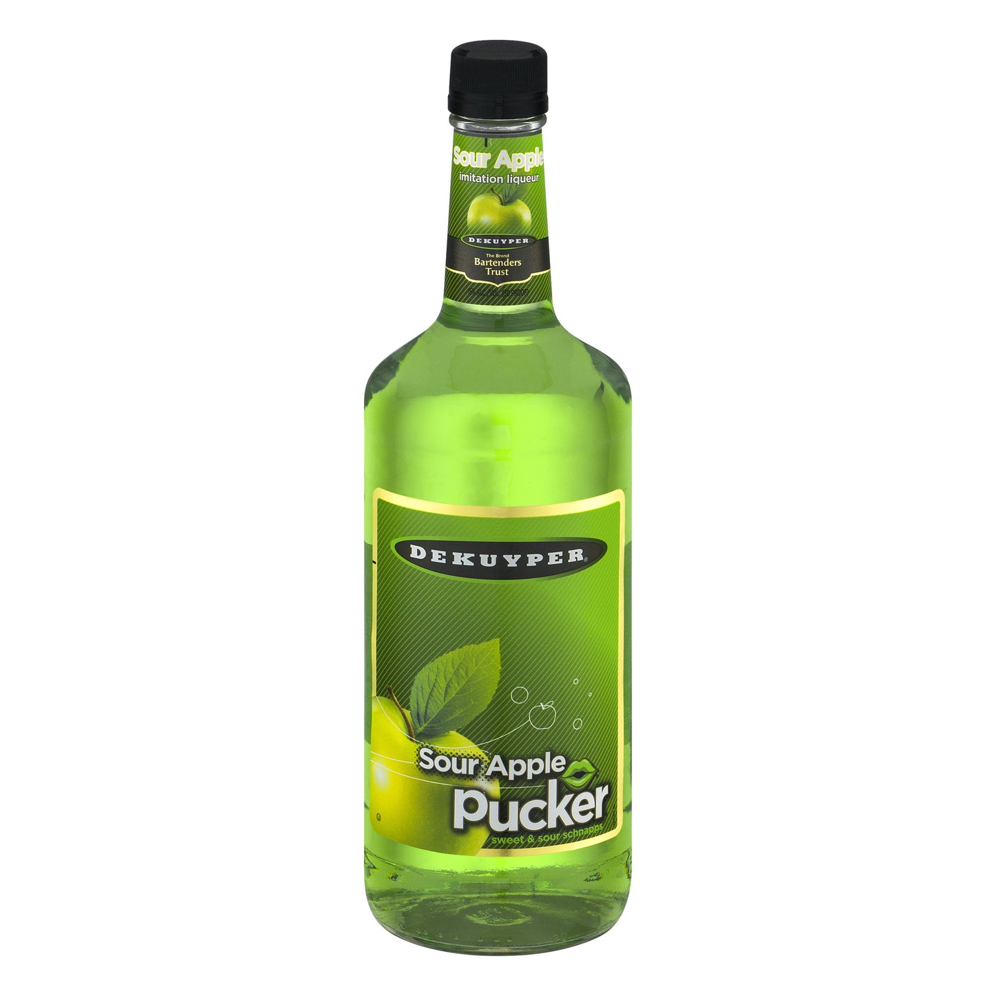 DEKUYPER PUCKER SOUR APPLE SCHNAPPS 1L