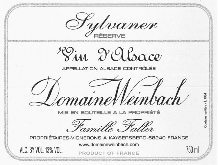 Domaine Weinbach Vin d'Alsace Sylvaner Réserve