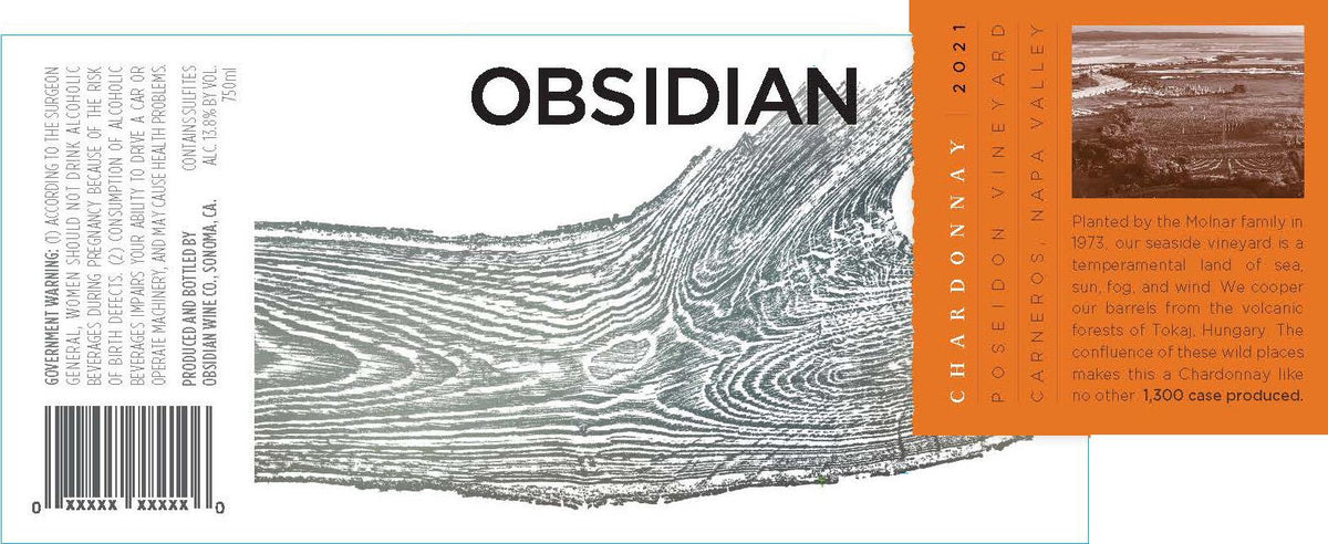 Obsidian Wine Co. Chardonnay Poseidon Vineyard Carneros