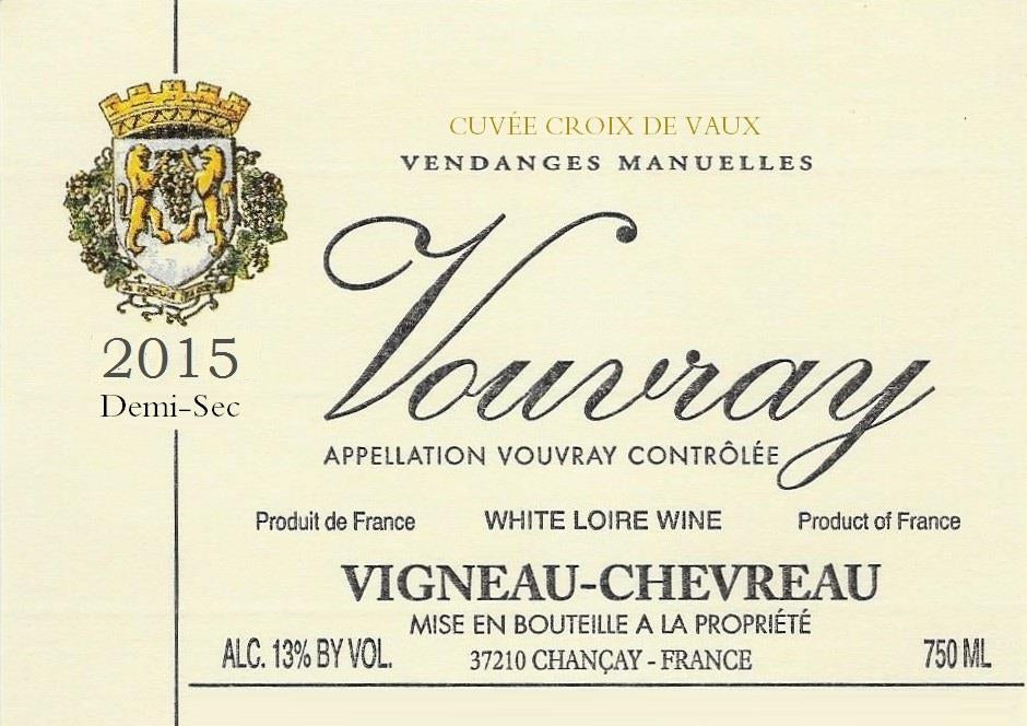 Domaine Vigneau-Chevreau Vouvray Demi-Sec Cuvée Croix De Vaux Vendanges Manuelles
