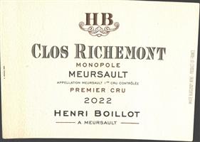 Domaine Henri Boillot Meursault 1er Cru Clos Richemont Monopole
