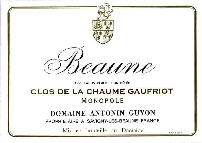 Domaine Antonin Guyon Beaune Clos de la Chaume Gaufriot Monopole