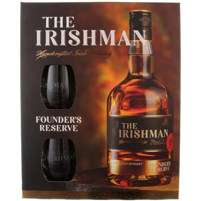 THE IRISHMAN FOUNDER IRISH WHISKEY RSV/2 GLS GIFT PK 750ML
