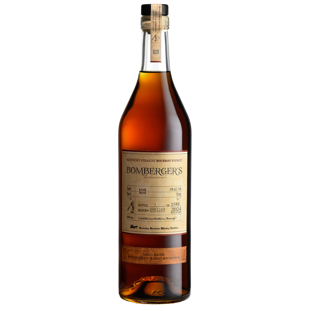 Bomberger's Distillery Small Batch Declaration Kentucky Straight Bourbon Whiskey 108 Proof