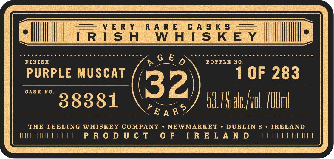 Teeling Whiskey 32 Years Old Purple Muscat Finish Very Rare Casks Irish Whiskey