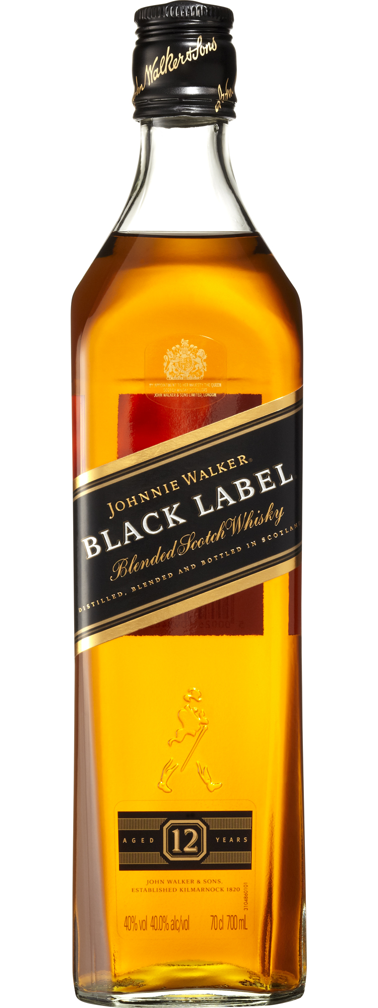 Johnnie Walker Black Label Blended Scotch Whisky (with Coasters)